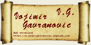 Vojimir Gavranović vizit kartica